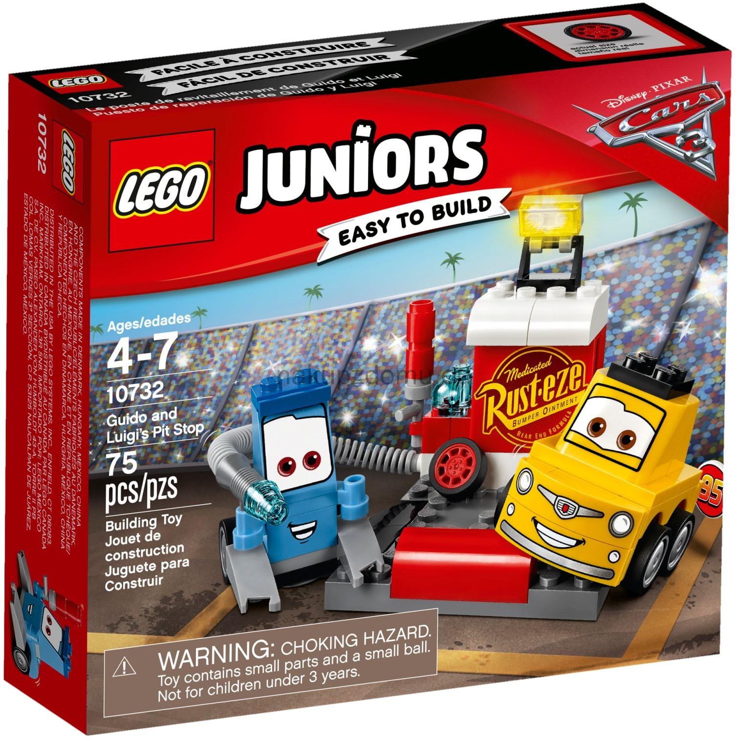 LEGO Juniors 10732 Zastávka v boxech Guida a Luigiho