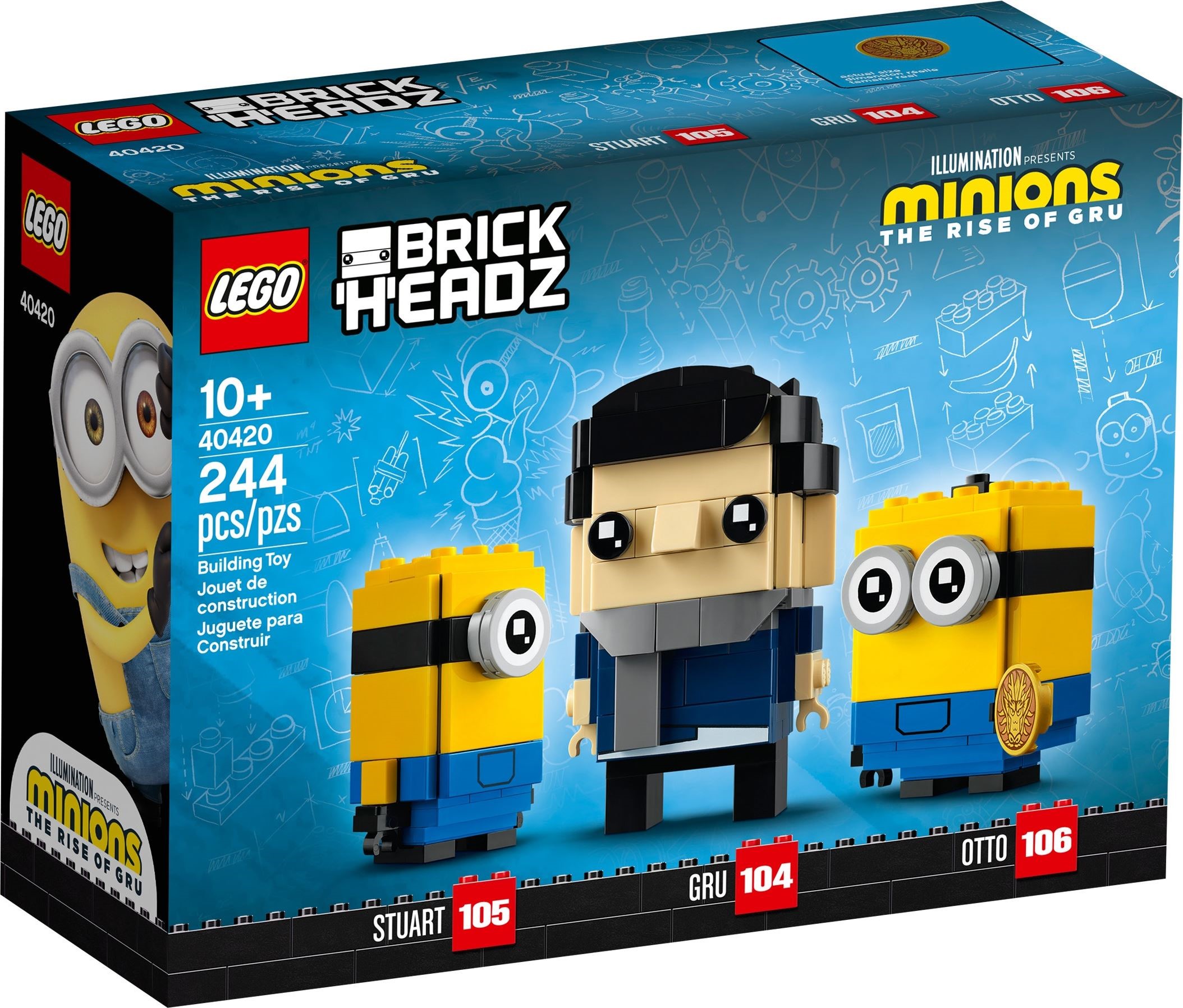 LEGO BrickHeadz 40420 Gru, Stuart a Otto