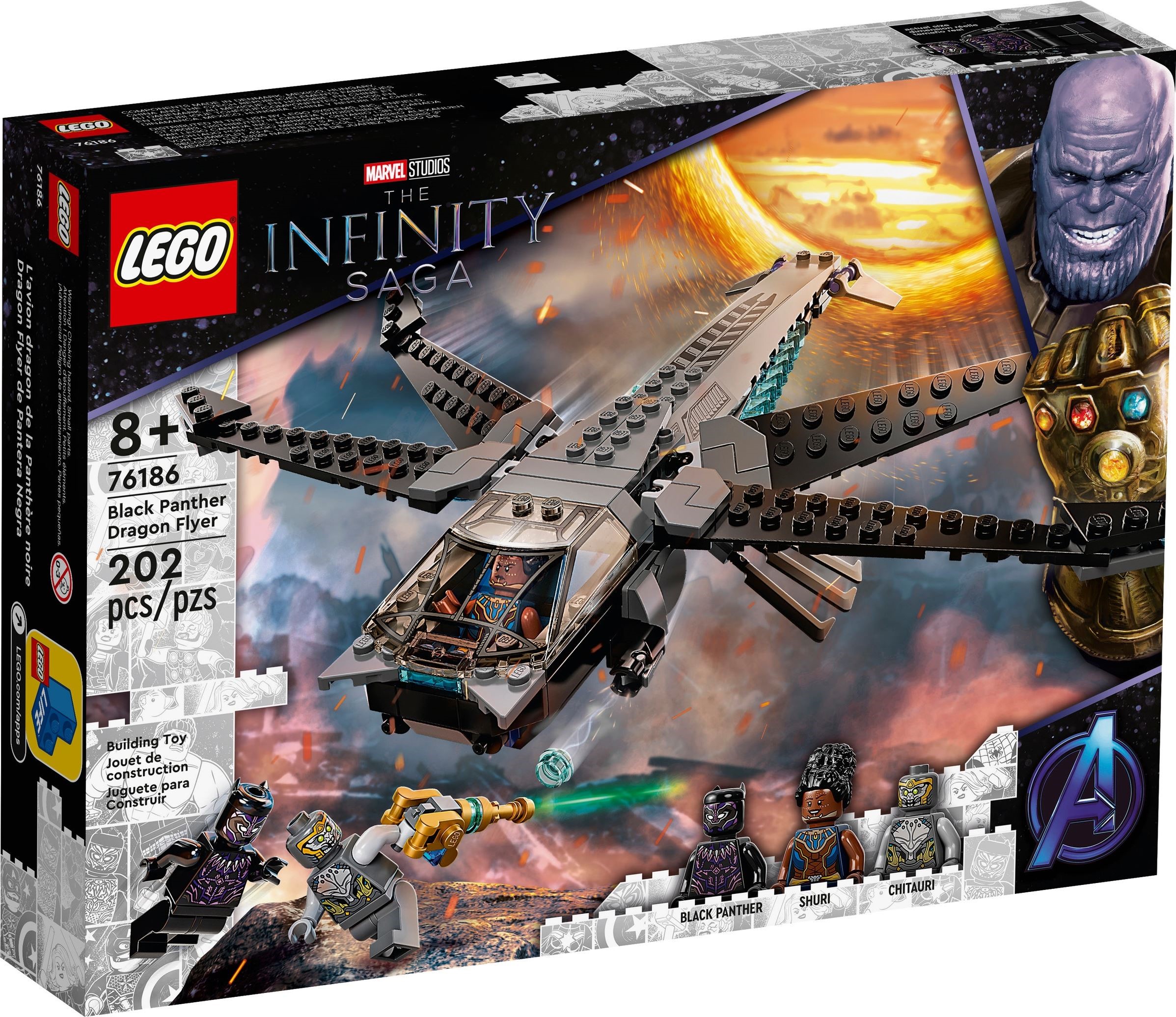 LEGO Super Heroes 76186 Black Panther a dračí letoun