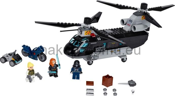 LEGO Super Heroes 76162 Černá vdova a honička ve vrtulníku