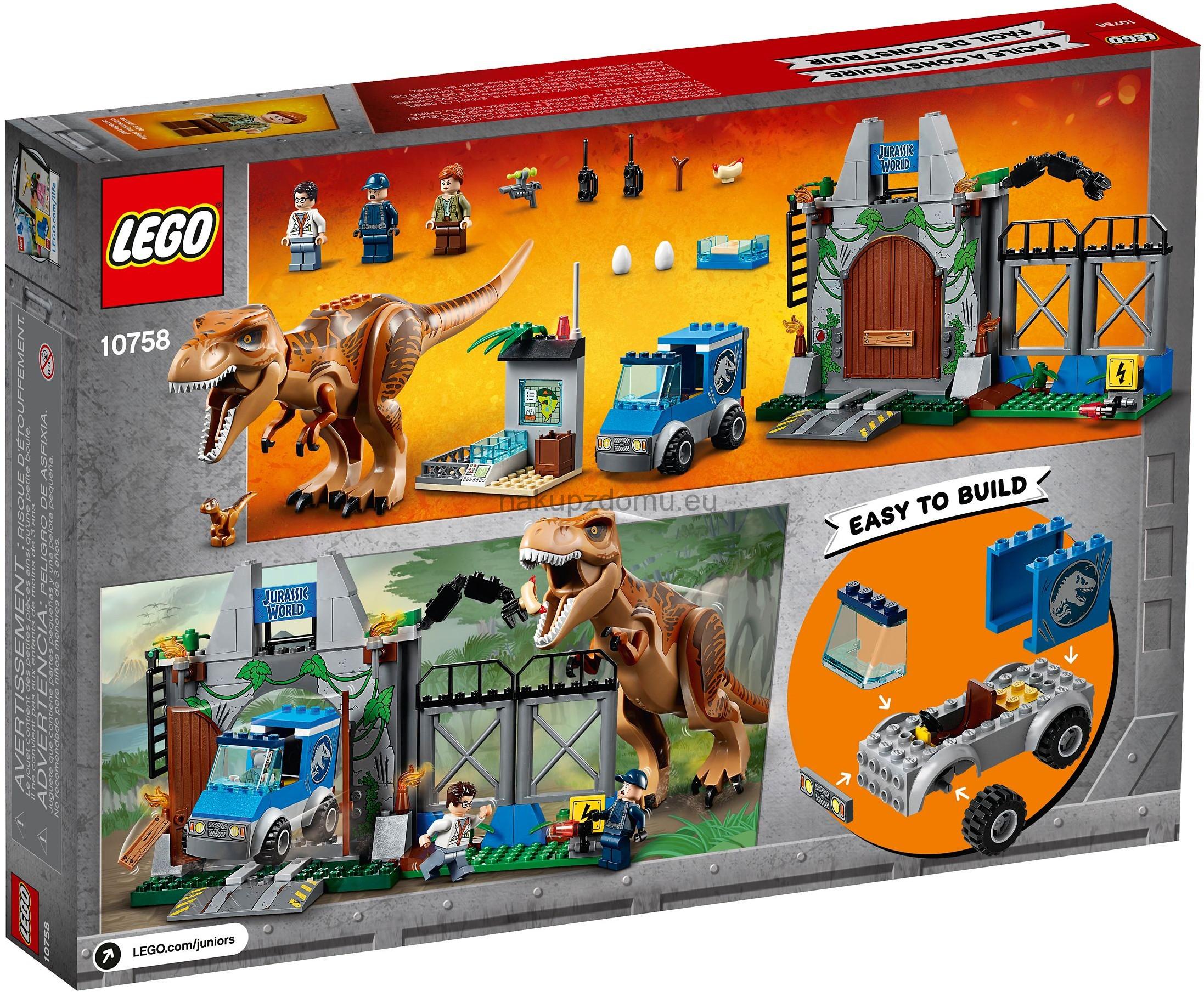 LEGO Juniors 10758 Jurský svět Útěk T. rexe