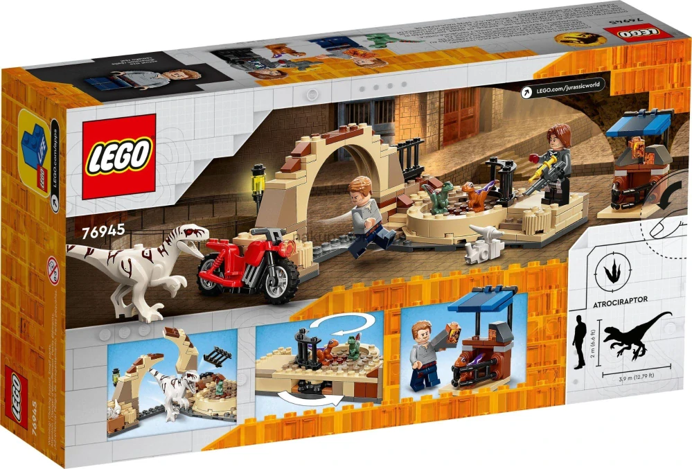 LEGO Jurassic World 76945 Atrociraptor: honička na motorce