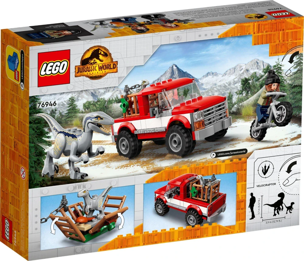 LEGO Jurassic World 76946 Odchyt velociraptorů Blue a Bety