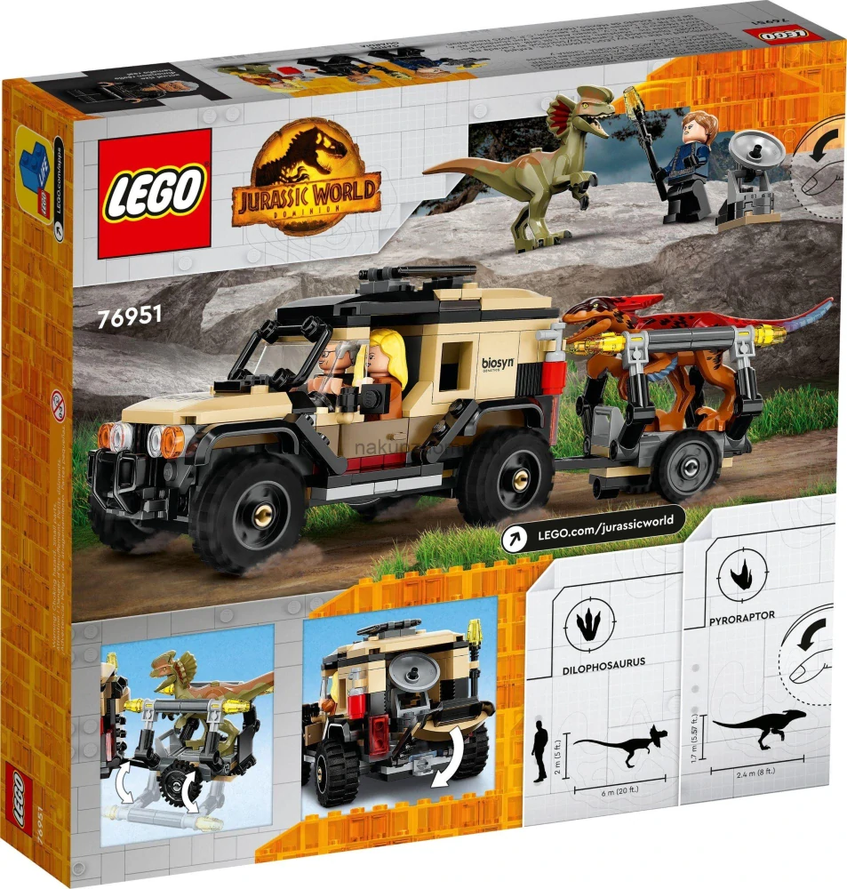 LEGO Jurassic World 76951 Přeprava pyroraptora a dilophosaura